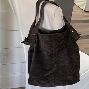 Chocolate brown suede purse